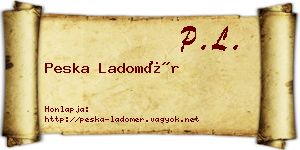 Peska Ladomér névjegykártya